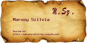 Marosy Szilvia névjegykártya